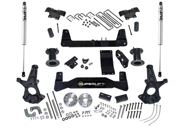 Superlift - 2014 - 2019 GMC, Chevrolet Superlift 6.5in. Lift Kit w/FOX Shocks-14-18 (19 Old Body) GM1500 4WD w/Al or SS CtrlArms - K161F