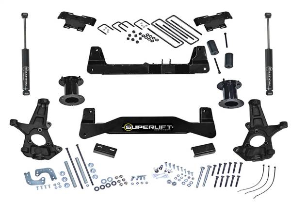 Superlift - 2007 - 2016 GMC, Chevrolet Superlift 6.5in. Lift Kit-07-16 Silv/Sierra 1500 2WD w Cast Steel Ctrl Arms w SL Rr Shocks - K180