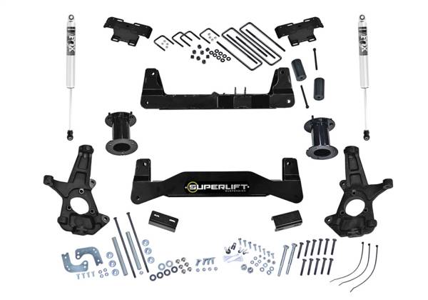 Superlift - 2014 - 2019 GMC, Chevrolet Superlift 6.5in. Lift Kit w/FOX Shocks-14-18 (19 OldBody) GM1500 2WD w/Al or SS Cntrl Arms - K181F