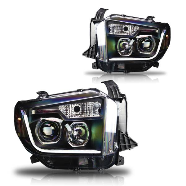 Winjet - Winjet PROJECTOR HEADLIGHTS W-DAYTIME RUNNING (DRL)-BLACK / CLEAR - CHWJ-0376-B