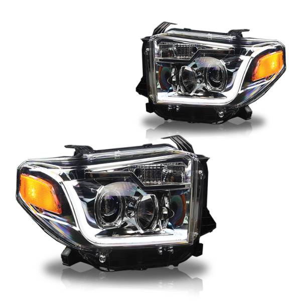 Winjet - Winjet PROJECTOR HEADLIGHTS W-DAYTIME RUNNING (DRL)-CHROME / CLEAR - CHWJ-0376-C