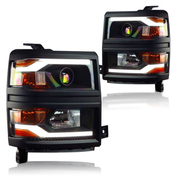 Winjet - Winjet PROJECTOR LED HEADLIGHTS W-DAYTIME RUNNING (DRL)-BLACK / CLEAR - CHWJ-0382B-B