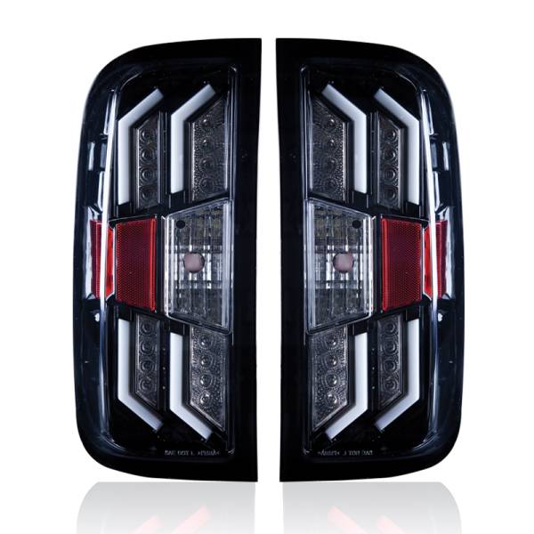 Winjet - Winjet TAIL LIGHTS-GLOSS BLACK / CLEAR - CTWJ-0383-GBC