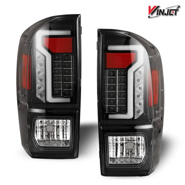 Winjet - Winjet LED TAIL LIGHTS-GLOSS BLACK / CLEAR - CTWJ-0466-GBC