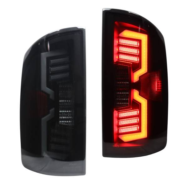 Winjet - WINJET LED TAIL LIGHTS-BLACK / SMOKE - CTWJ-0707-BS-SQ