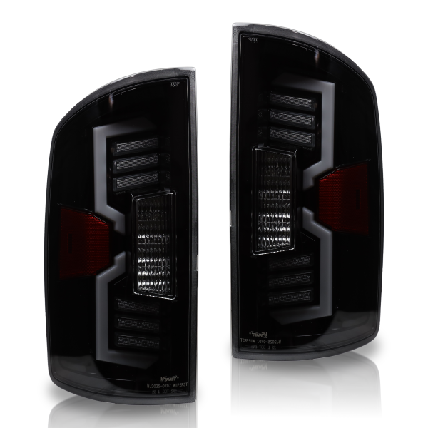 Winjet - WINJET LED TAIL LIGHTS-GLOSS BLACK/CLEAR - CTWJ-0707-GBC-SQ